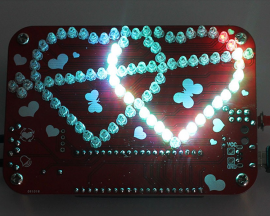 DIY Music Colorful RGB LED Flashing Light with Acrylic Case, Double Heart-shaped LED Light Electronic Kits for Valentine's Birthday Gift